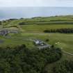 Oblique aerial view from west showing Recreation (Golf Course) and area for proposed development in Modern (Gunsgreenhill) Areas of Townscape Character, Eyemouth