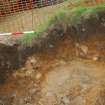 Excavation photograph, NE facing section (east side) taken from NE, Keas Cottage, Spinningdale, Highlands