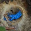 Excavation photograph, Mid-excavation of cut [004] after cleaning, Keas Cottage, Spinningdale, Highlands