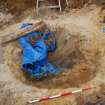 Excavation photograph, Mid-excavation of cut [004] after cleaning, Keas Cottage, Spinningdale, Highlands