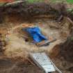 Excavation photograph, Mid-excavation of cut [004] after cleaning, Keas Cottage, Spinningdale, Highlands