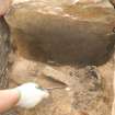 Excavation photograph, Beaker and pillow stone location taken from N, Keas Cottage, Spinningdale, Highlands