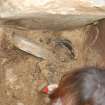 Excavation photograph, Cleaning Beaker, Keas Cottage, Spinningdale, Highlands