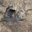 Excavation photograph, Detail of Beaker after removal of stone, Keas Cottage, Spinningdale, Highlands