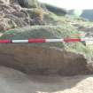 Excavation photograph, North-west facing section of southern turf hummock taken from NW, Farr by Bettyhill, Sutherland, Highland