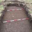 Trial Trench Evaluation photograph, Gravel path south of vinery taken from S, Walled Garden, Dumfries House, Cumnock, East Ayrshire
