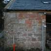 Survey photograph, Bothy, NE corner showing build line of building extension taken from N, Walled Garden, Dumfries House, Cumnock, East Ayrshire