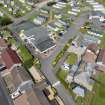 Oblique aerial view from south-south-east showing Recreation (Holiday Park) and Mid- to Late C20 (Barefoots) Areas of Townscape Character, Eyemouth