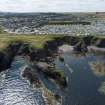 Oblique aerial view from north-east showing Recreation (Holiday Park) Area of Townscape Character, Eyemouth