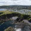 Oblique aerial view from north showing Recreation (Holiday Park) Area of Townscape Character, Eyemouth