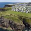 Oblique aerial view from north-west showing Recreation (Holiday Park) Area of Townscape Character, Eyemouth