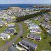 Oblique aerial view from west showing Recreation (Holiday Park) Area of Townscape Character, Eyemouth