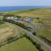 Oblique aerial view from north-west showing Modern (Gunsgreenhill), Recreation (Golf Course) and Industrial (Gunsgreenhill Industrial Estate) Areas of Townscape Character, Eyemouth