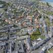 Oblique aerial view from east showing Inter-War (Hurkur Crescent and Schools) and Victorian Expansion Areas of Townscape Character, Eyemouth