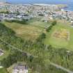 Oblique aerial view from south-east showing Inter-War (Hurkur Crescent and Schools), Industrial (Acredale and Eyemouth Industrial Estates) and Mid- to Late C20 (Gillsland) Areas of Townscape Character, Eyemouth