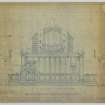 Drawing showing sectional elevation, Portobello Parish Church. Proposed new furnishings to chancel.