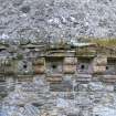 Boyne Castle.
Exterior, NW tower, detail of corbels.