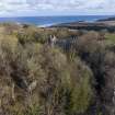 Oblique aerial view from W with Boyne Castle in mid-ground