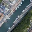 Aerial view from south showing Historic Burgh and Harbour and Mid- to Late C20 (The Avenue) Areas of Townscape Character, Eyemouth