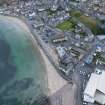 Oblique aerial view from north showing Historic Burgh and Harbour, Victorian Expansion and Inter-War (Hurkur Crescent and Schools) Areas of Townscape Character, Eyemouth