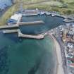 Oblique aerial view from west showing Historic Burgh and Harbour Area of Townscape Character, Eyemouth