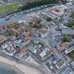 Oblique aerial view from north-west showing Historic Burgh and Harbour and Victorian Expansion Areas of Townscape Character, Eyemouth