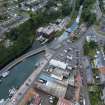 Oblique aerial view from north showing Historic Burgh and Harbour, Victorian Expansion and Mid- to Late C20 (The Avenue) Areas of Townscape Character, Eyemouth