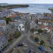 Oblique aerial view from south showing Historic Burgh and Harbour Area of Townscape Character, Eyemouth