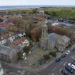 Oblique aerial view from south-west showing Historic Burgh and Harbour Area of Townscape Character, Eyemouth