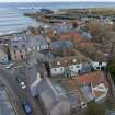 Oblique aerial view from south showing Historic Burgh and Harbour Area of Townscape Character, Eyemouth