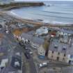 Oblique aerial view from south showing Historic Burgh and Harbour Area of Townscape Character, Eyemouth