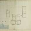Plan of bedroom floor showing additions and alterations and part roof plan.