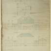Elevations and section prior to additions and alterations.