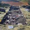 Excavation photograph, Mid-ex trench 1 before 1002 removal taken, from NW, Tinnis Castle, Drumelzier