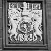 South wall, armorial panel