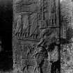 Back view of the Eassie cross-slab.  Copyright transferred to RCAHMS 1987