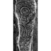 Inverurie (no. 1), Pictish symbol stone. View of recumbent stone, dated 14 Sept. 1995.