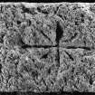 Bourtie Parish Church. Detail of incised cross on wall-coping on S side of church, dated 16 April 1996.