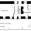 First floor plan; ground floor plan
Preparatory drawing for 'Tolbooths and Town-Houses', RCAHMS, 1996.
N.d.