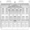 South elevation of Edinburgh City Chambers.
Preparatory drawing for 'Tolbooths and Town-Houses', RCAHMS, 1996.
N.d.