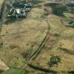 NW oblique aerial view of Antonine Wall at Croy Hill Roman Fort.