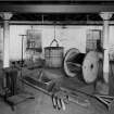 Lagavulin Distillery.
Interior view of selection of implements used at the malting stage (and germination).