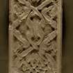 Right-hand corner-post 1B from front of Sarcophagus in Cathedral Museum of St Andrews.
