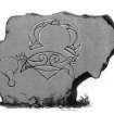 Clynemilton symbol stone (no. 1).
From J Stuart, The Sculptured Stones of Scotland, i, pl. xxxiii.
