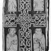 Kirriemuir cross-slab (no.1), face and reverse.
From J Stuart, The Sculptured Stones of Scotland, vol.i, pl.xliii.
