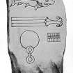Illustration of Dunrobin Pictish symbol stone.
From J Stuart, The Sculptured Stones of Scotland, i, pl. cxii.
