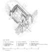 Axonometric views of Salmon Bothy and Ice-house.  Plans and section.