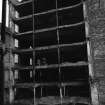 View of brick-arch and iron-frame floor construction exposed through partial demolition, North section of Houldsworth's Cotton Mill, 93 Cheapside Street, Glasgow, in 1967.