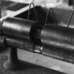 Redhouses Mill, Islay.
1st Spinning-Jenny - detail of roller-weights and knurled-shaft.