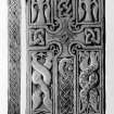 Face and edge panel of the Benvie cross-slab from J Stuart, The Sculptured Stones of Scotland, i, pl. 126